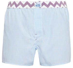 Kiss Me - blue checkered Boxer Short - True Boxers