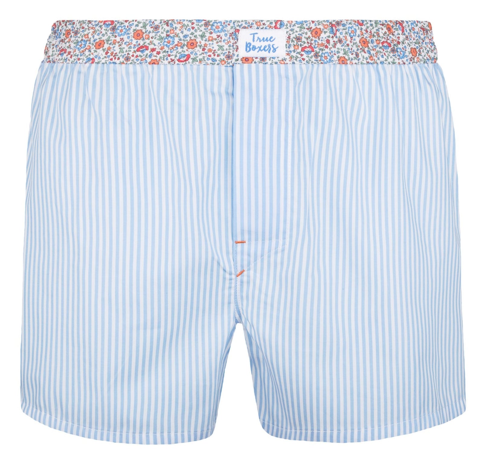 Cloud Dancer - blue stripes, floral pattern Boxer Short - True Boxers