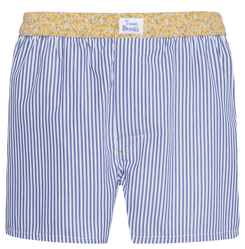 Sundance - blue stripes, yellow floral pattern Boxer Short - True Boxers
