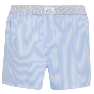 Midnight Stories - blue stripes gray stars Boxer Short - True Boxers