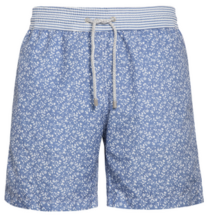 Sweet Escape - blue floral pattern Swim Short - True Boxers